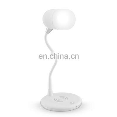 2020 Amazon LED Touch Wirless Phone Charging Bedside Lamp Music Bluetooth Speaker Bedeside Lamp Living Room Decoration photo-4