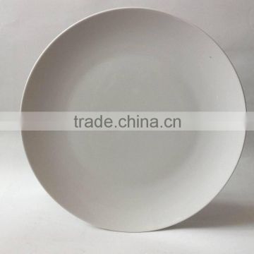 10.5inch coach shape white porcelain flat plate