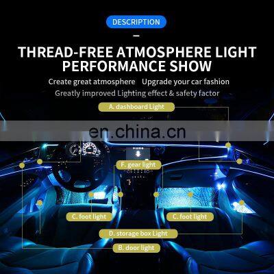 New Led Car Interior Ambient Mood Light Rgb App Remote Control Auto Decorative Dashboard Foot Door Atmosphere EL Neon Lamp 12V photo-5