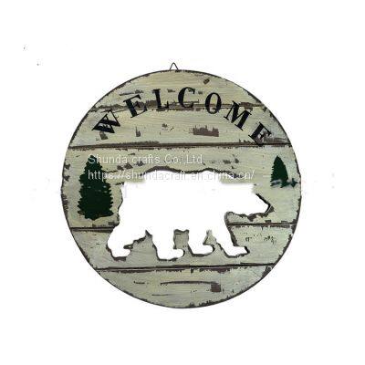 Wooden Welcome Animal Beach Door Sign, Home Festival Decoration Sign Welcome PVC Door Sign