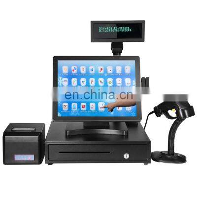 15 Inch Flat Touch Screen capacitive touch Dual POS System Used for Restaurant