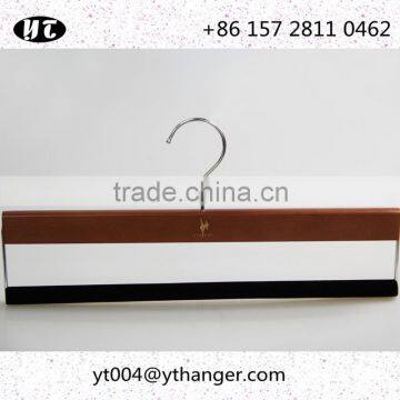 High End Brown Wooden Hanger and Pants Hanger With Anti-slip Velvet photo-3