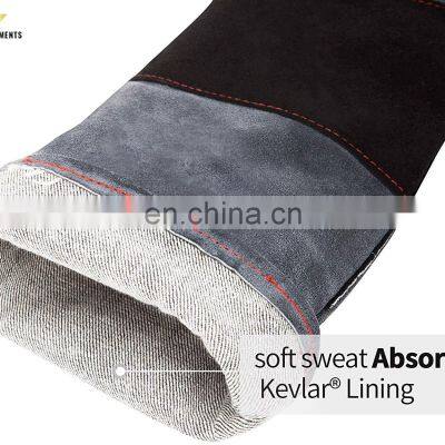 OEM Style Premium Industrial Leather Hand Deer Skin Mechanic Work Welding Gloves Cut Resistant Hand Protection Safety Gloves photo-5