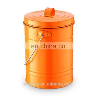 Kitchen using compost bin garbage collect waste bin 5L metal compost bin with filter