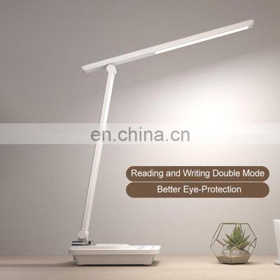 10W Fast Wireless Charging Table Lamp Foldable Mobile Phone Usb Charging  Study Eye Protection Desk Lamp With Wireless Charger