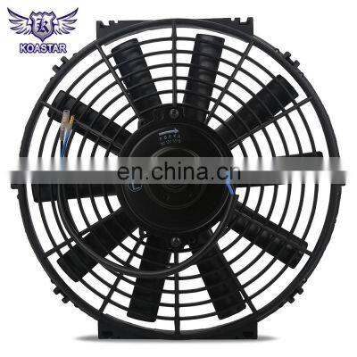 14 inch 12v 80w Universal 10 Straight Blades 4.5AMP Draw Plastic Performance Slim Push/Pull Electric Radiator air Cooling Fan