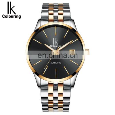 IK Colouring K006 Simple Dial IK Automatic Watch Gift Accessory Wristwatch Date Stainless Steel Watch For Men Male