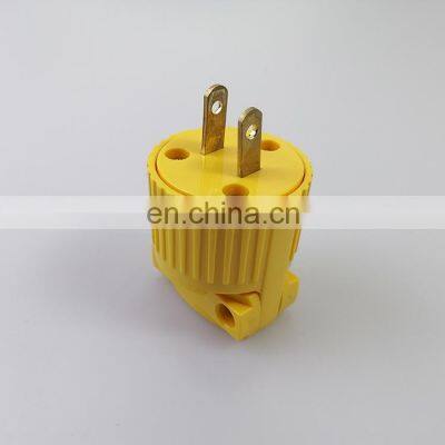 Hot selling yellow power plugs copper accessories plugs