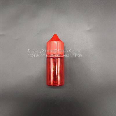 Factory sell 30ml shprt V3 Red E-liquid bottle flat cap childproof oil ink squeeze plastic pet e-juice vape oil dropper bottle