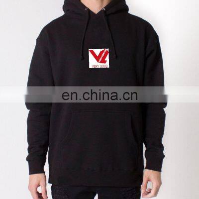 Black pullover hoodies 100% cotton sweatshirts for men black jumper