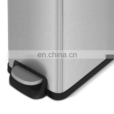 45L Stainless Steel Step Bin Rectangular Trash Can