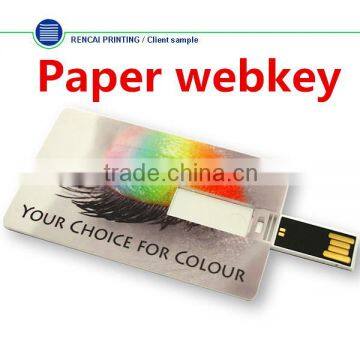 Interface Type USB 2.0 Card Style Bulk USB Flash Drive Paper USB Webkey