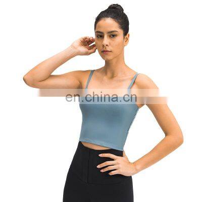 Summer New Sexy Square Neck Yoga Bra Vest with Removeable Pads Fitness Workout Gym Wear Sports Crop Top Women Shirts & Tops 1pcs