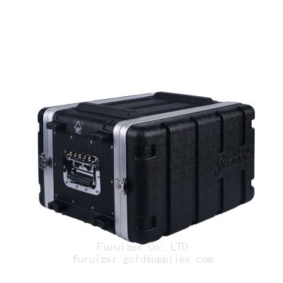 ABS-6UM 12”Light Weight Plastic Amplifier Aviation Case 6U AMP Flight Rack Case with 4 Twist Locks and 2 Carry Handles