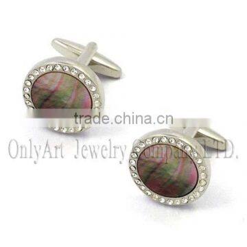 twinkling AAA CZ with mother of pearl cufflink