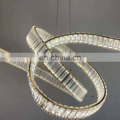 Modern Luxury Living Room Pendant Light Hotel Villa Led k9 Crystal Chandelier