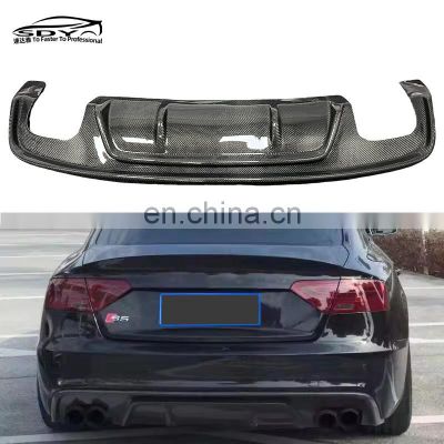 A5 Sline S5 R Style Carbon Fiber Rear Diffuser Rear Bumper Lip Suitable for Audi A5 S5 B8.5 Sline