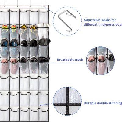 35 Pocket Over The Door Shoe Organizer, Door Hanging Storage Shoe Holder Rack for Large Capacity Shoe Organizer for Men and Women Kids Closet Bedroom Bathroom photo-5