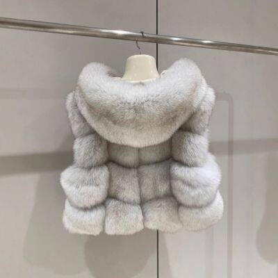 The Lady Doesn Like the Same Lychee Skin Imported Whole-skin Fox Fur Bread Blocks Fashionable Slim Vest Sheepskin Hood photo-2