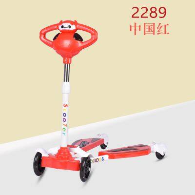 Детские самокаты детские трехколесные музыкальные светящиеся складывающиеся игрушки, наружные скользящие спортивные игры, для мальчиков и девочек, детские катание ногой