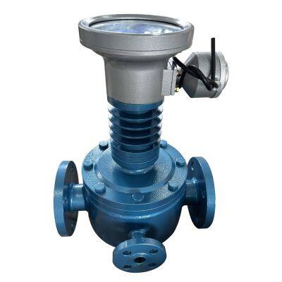 KYF Манометр овального зубчатого типа из нержавеющей стали для битумного трубопровода 0-200℃  DN65