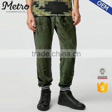 OEM Custom Mens Khaki Soft Velvet Jogger sweatpants