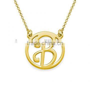 18k Gold Plated Cut Out Initial Necklace In Stainless Steel Material