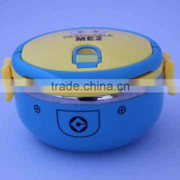 2015 Newest CCLB-H005(1) Promotional insulation plastic with stainless steel kids lunch box with lock (Accept OEM)