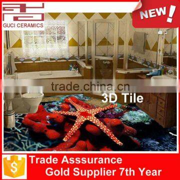 New Beach 3d Design Ceramic Floor Bathroom Tile photo-6