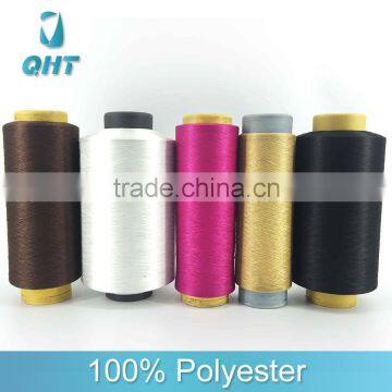 118D/72F Semi dull black color low stretch dty polyester textured yarn