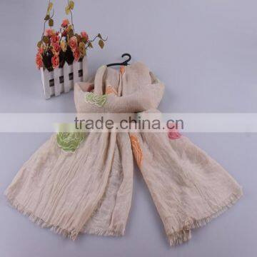 Wholesale Colorful Flower Cotton Women Fashion Embroidery Scarf With Tassel Quality Choice