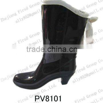 2013 hot high heel women pvc rain boots