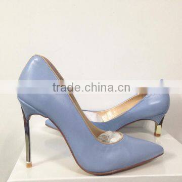 Wholesale Hot Sale Catwalk New Design Fashion High Heel Pumps Mature Sexy Elegant Light Blue Women Designer Heels