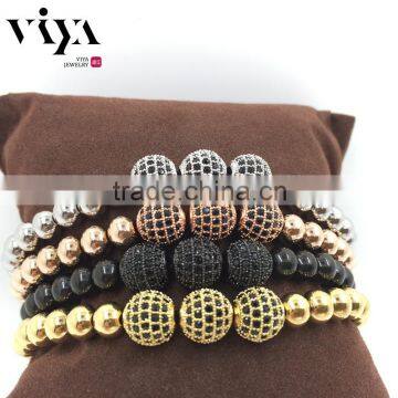 2 YEARS NO Loose Color 18K Gold Plated Man Baeds Bracelet photo-5