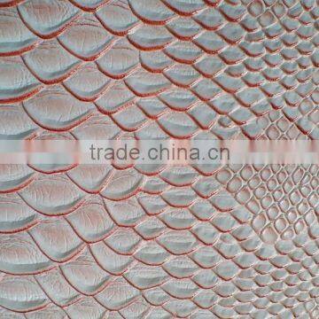 PU PVC leather stocklot for wholesale leather manufacturer supplier snakeskin grain pull-up effect leather