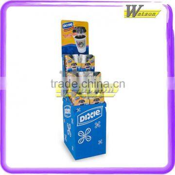 Coffee cup promotional Display floor Cardboard pallet Display Stand for supermarket