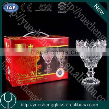 Wholesale high quality footed glass fruit bowl