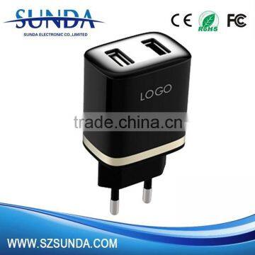 US/EU/AU dual port usb wall charger for mobile phone