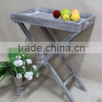 Vintage folding wooden tray shelf