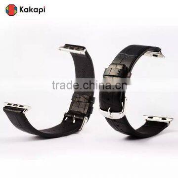 Kakapi One Buckle Leather Watch Band Wrist Strap With Watchband Converter For 38MM Apple Watch MT-3910