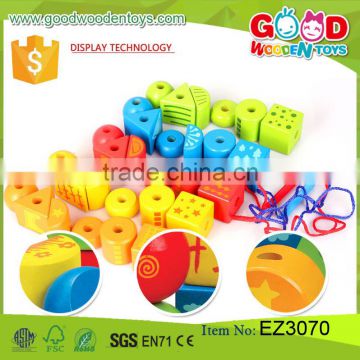 2016 hot sale educational cube toys wooden colorful diy bead toy