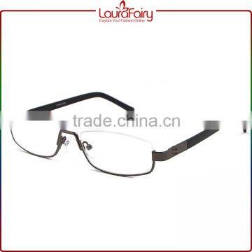 Laura Fairy China Newest Designed Black Temple Semi-Frame Metal Optical Frames