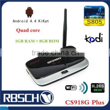 KODI Preinstall Android 4.4 Jelly Bean Amlogic S805 CS918G Plus Quad core Android smart TV BOX