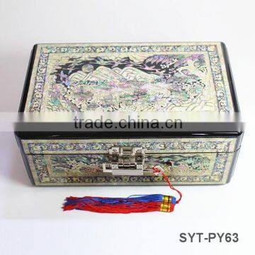 High end handmade mother of pearl inlaid jewelry box