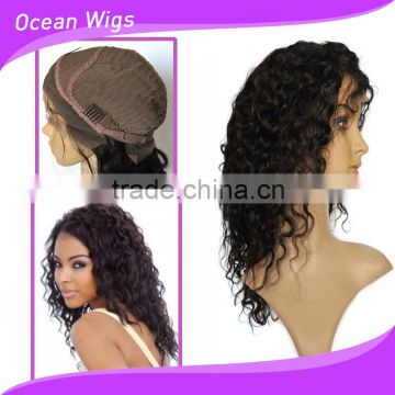 long Curly Wigs For Black Women, Malaysian Human Hair Kinky Curly Full Lace Wigs