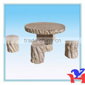 natural round Granite table and chairs