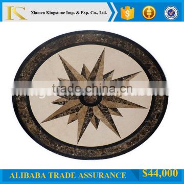 48" best price star shape dark emperador marble waterjet for villa&hotel decor