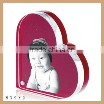 Customized heart shape acrylic picture frame,wholesale photo frame