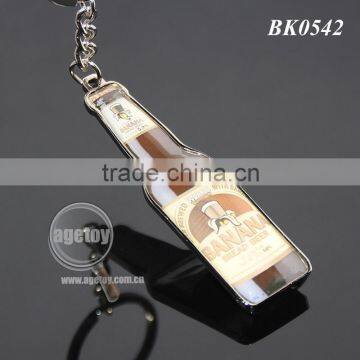 Promotional Printing Custom Metal Bottle Shape Opener Keychain photo-3