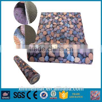 cobblestone printed brushed fabric pvc mat roll manufacturer china